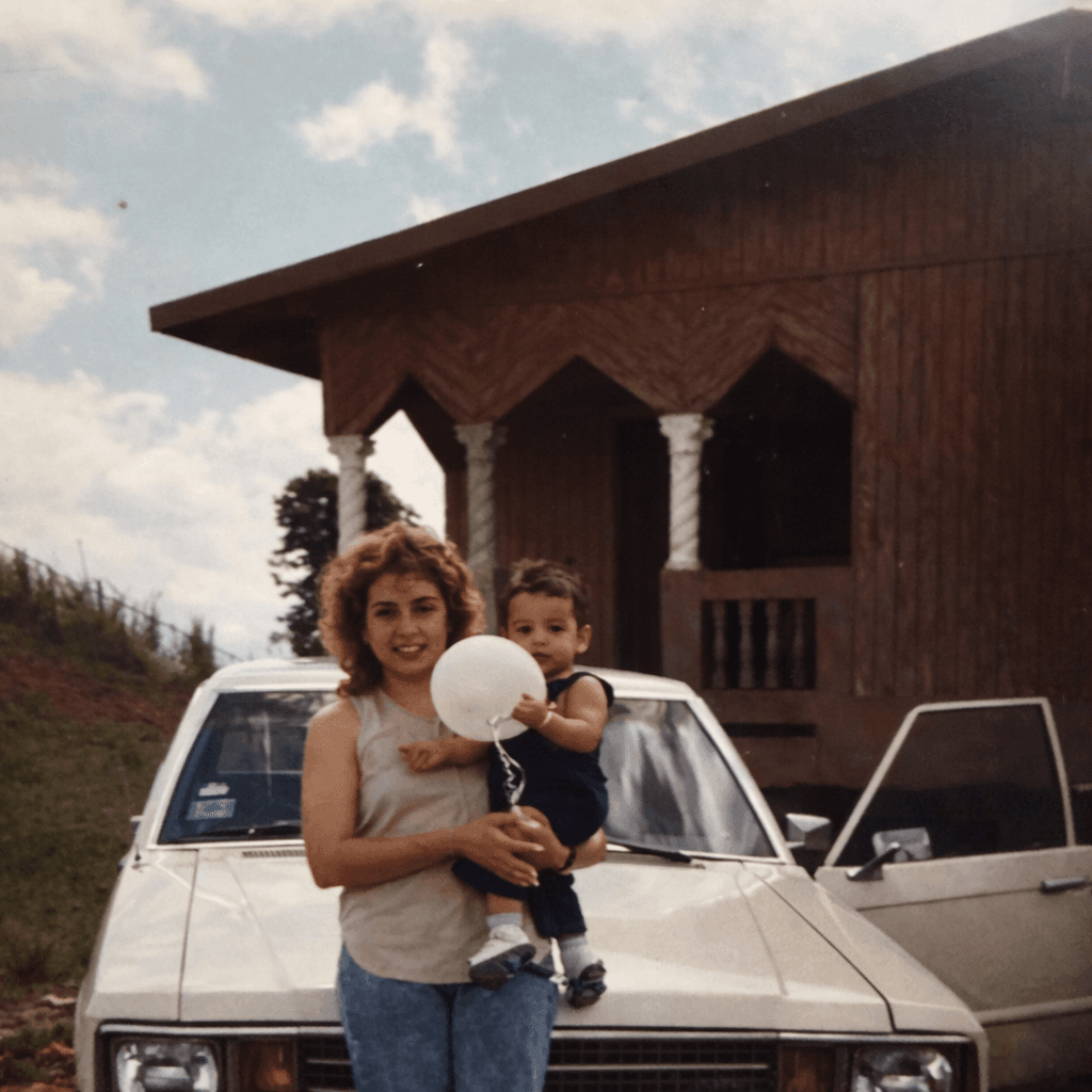 The original house in Cidra — Vivian and family at the front entrance in the early days
